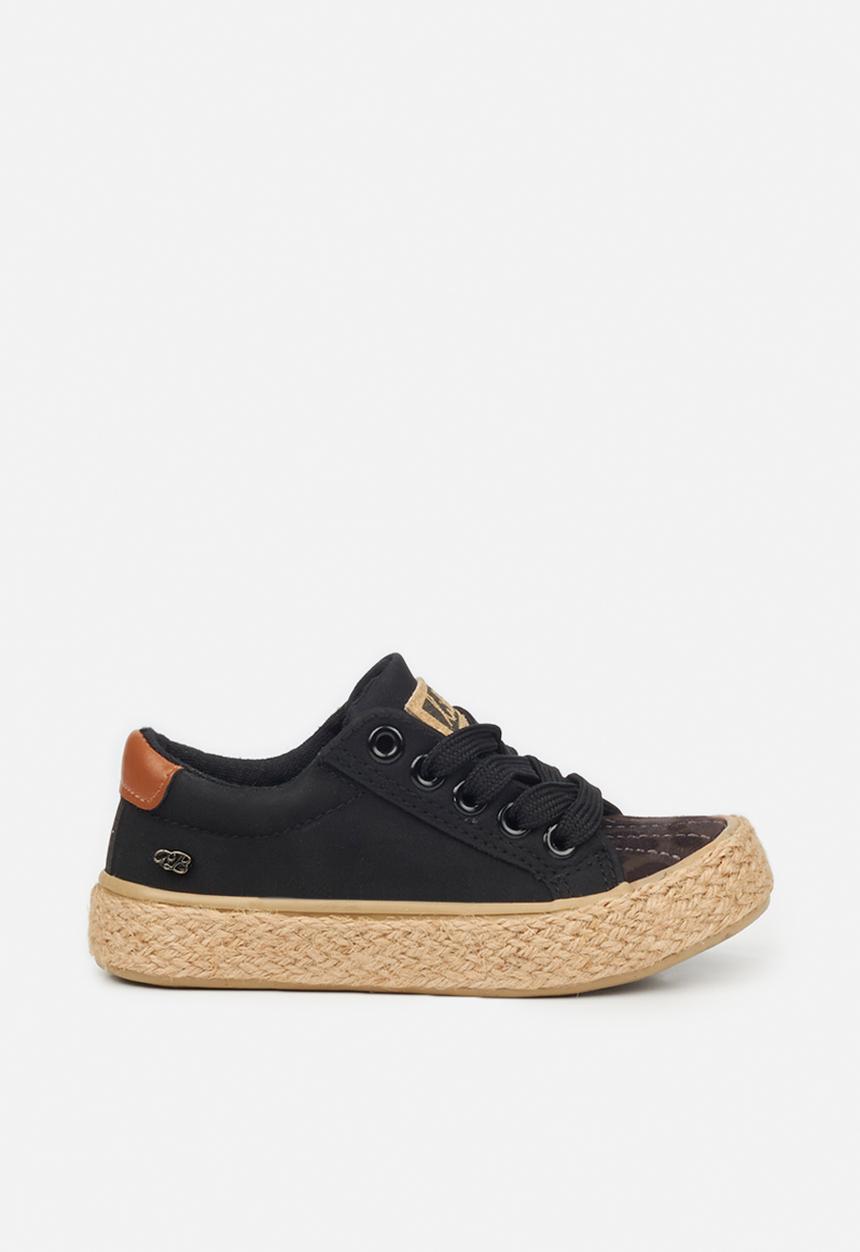 Little Miss Black - Republica girls sneaker - black