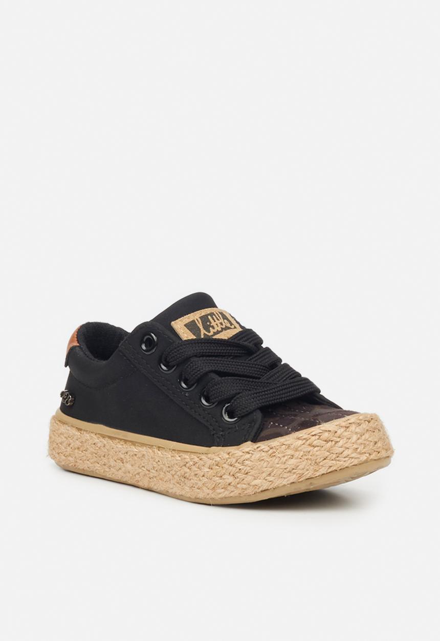 Little Miss Black - Republica girls sneaker - black