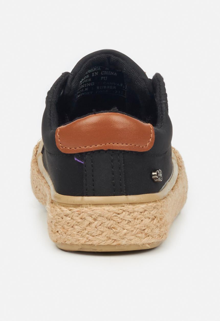Little Miss Black - Republica girls sneaker - black