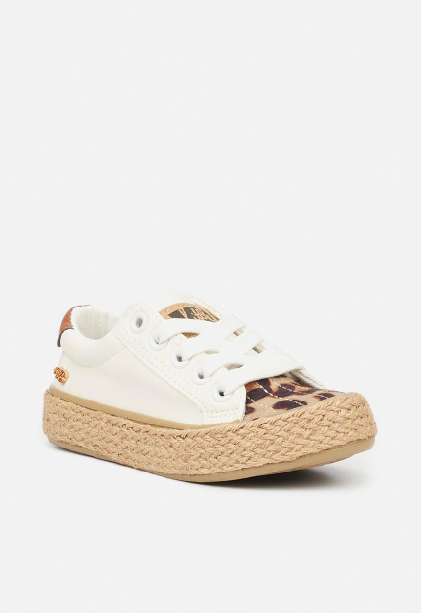 Little Miss Black - Republica girls sneaker - white