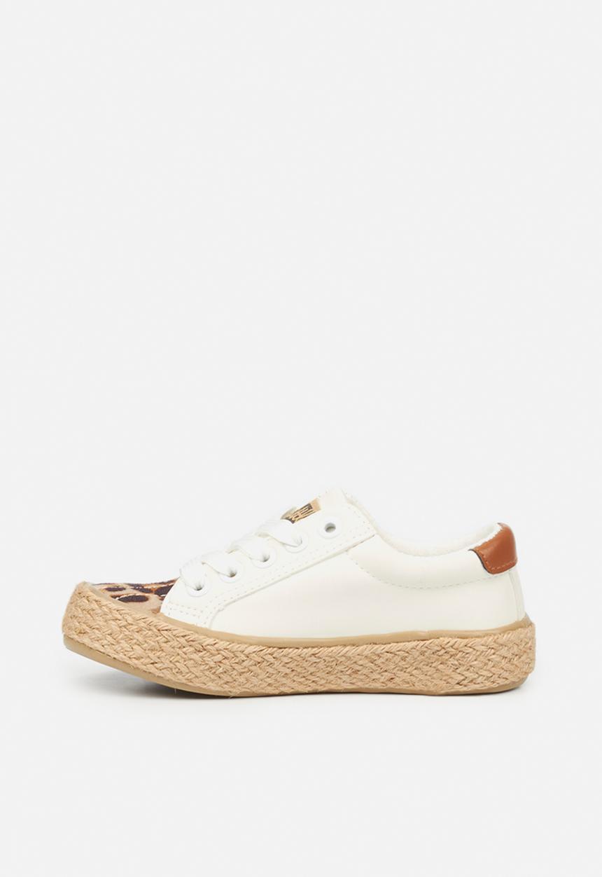 Little Miss Black - Republica girls sneaker - white