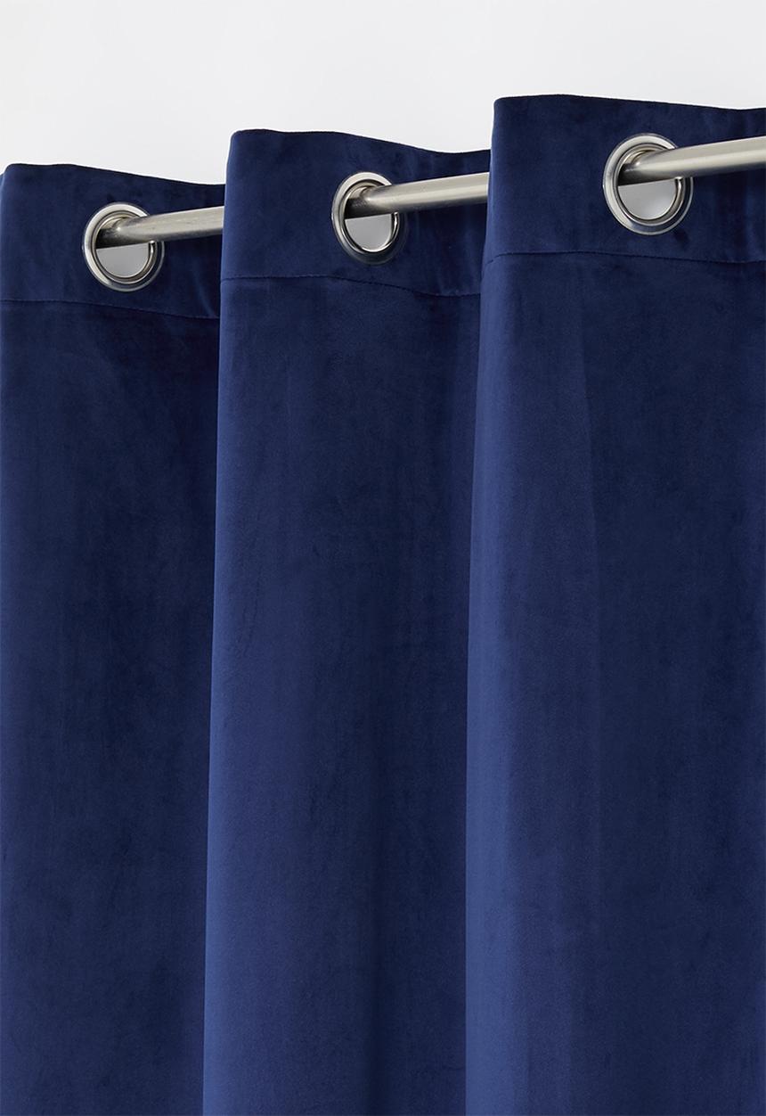 Sixth Floor - Velvet eyelet curtain 2 pack - navy blue
