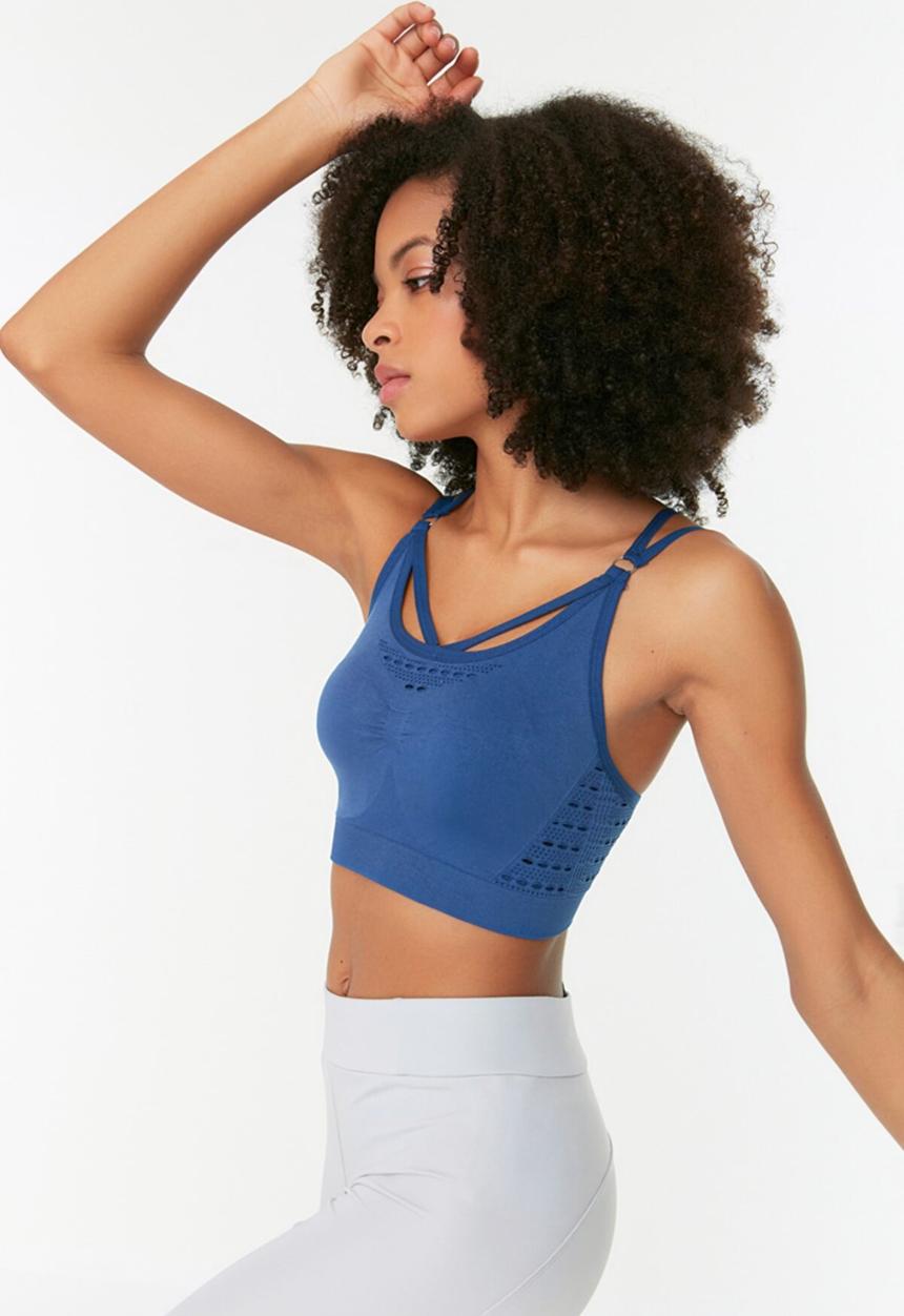 Trendyol - Seamless strap detailed sports bra - navy