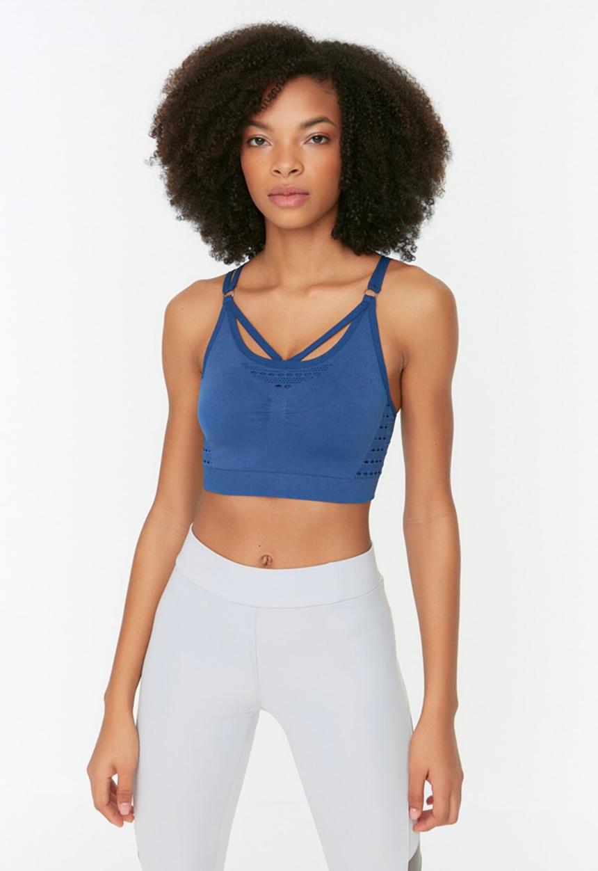 Trendyol - Seamless strap detailed sports bra - navy