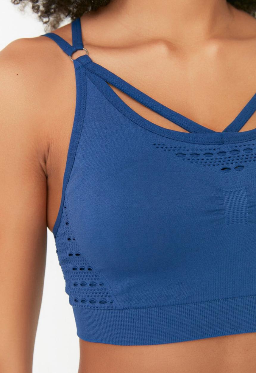 Trendyol - Seamless strap detailed sports bra - navy