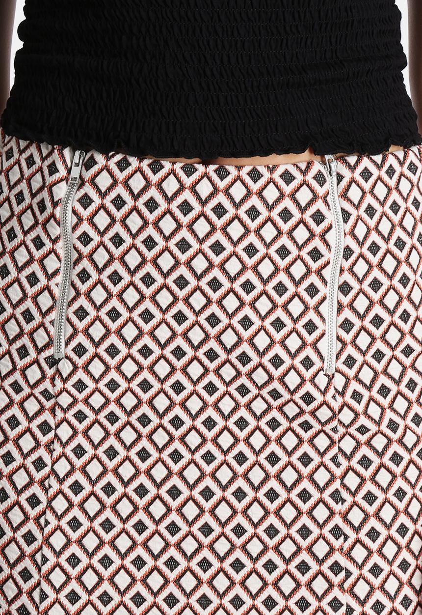 New Look - 70's Jersey Geo Jaquard Zip  A-Line Skirt