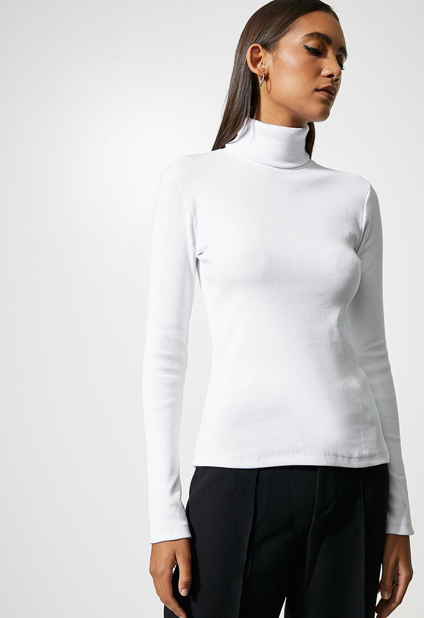 Superbalist - 2 Pack poloneck rib top - grey & white