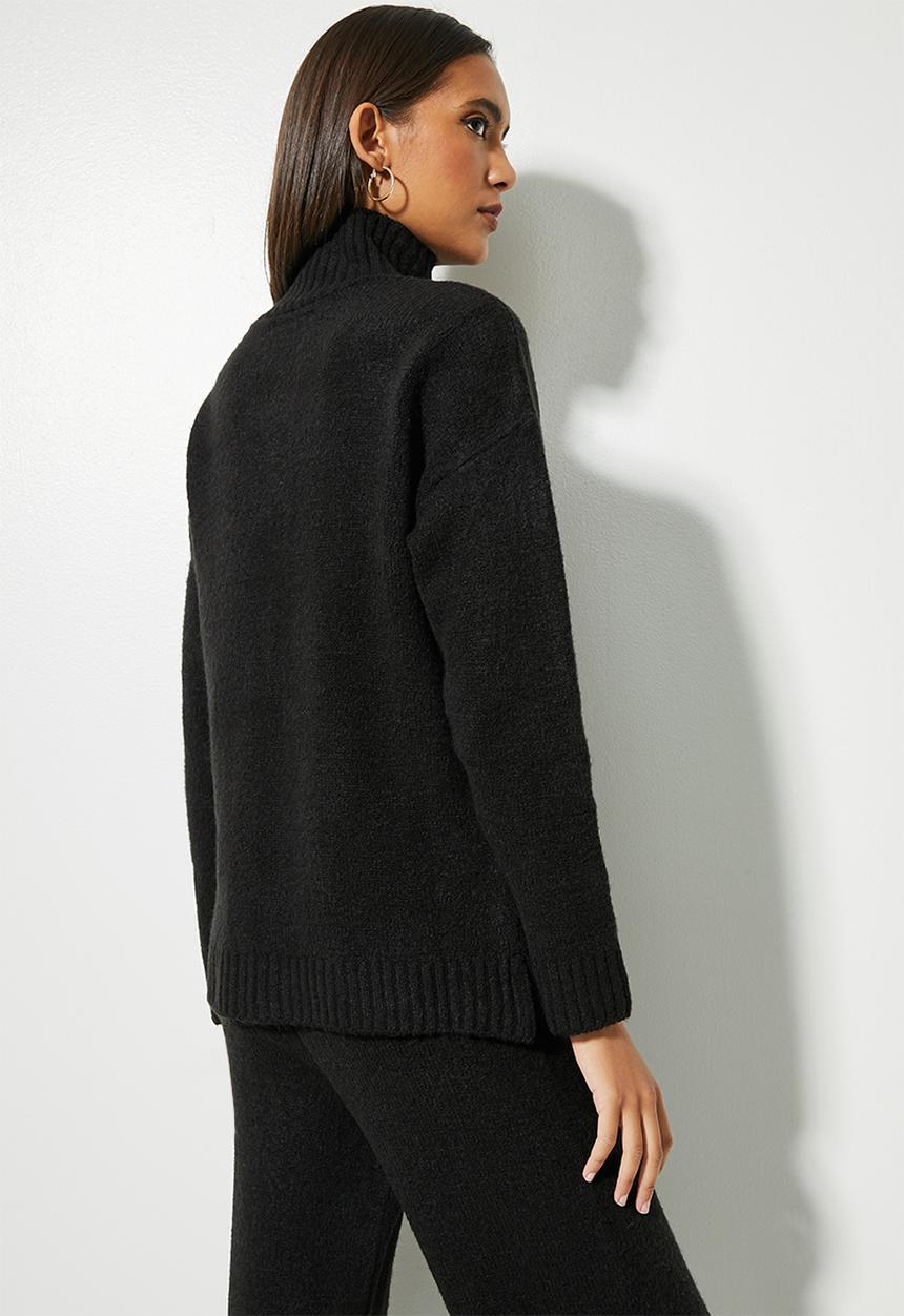 Superbalist - Soft funnel neck - black