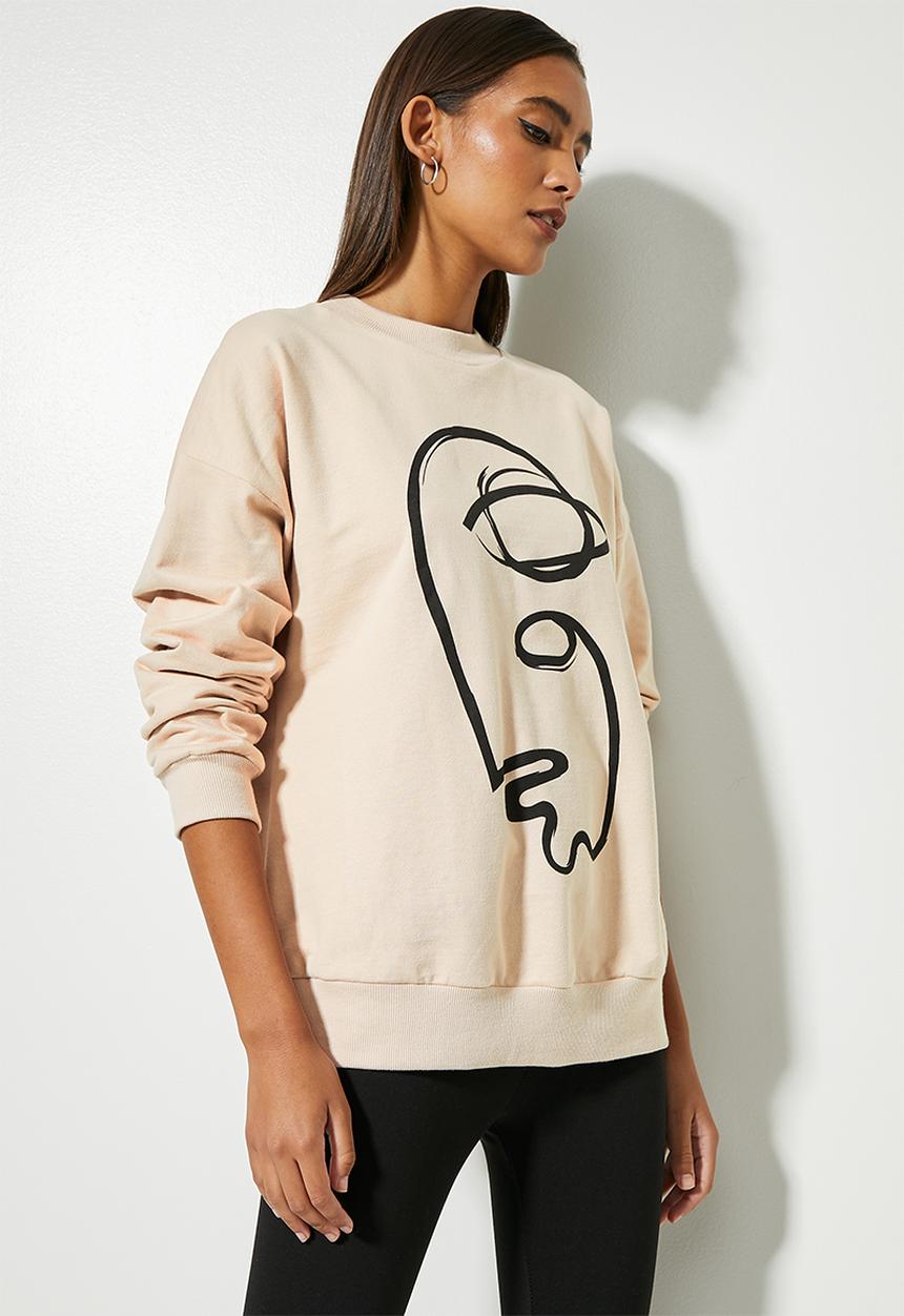 Superbalist - Graphic crew neck sweat - stone