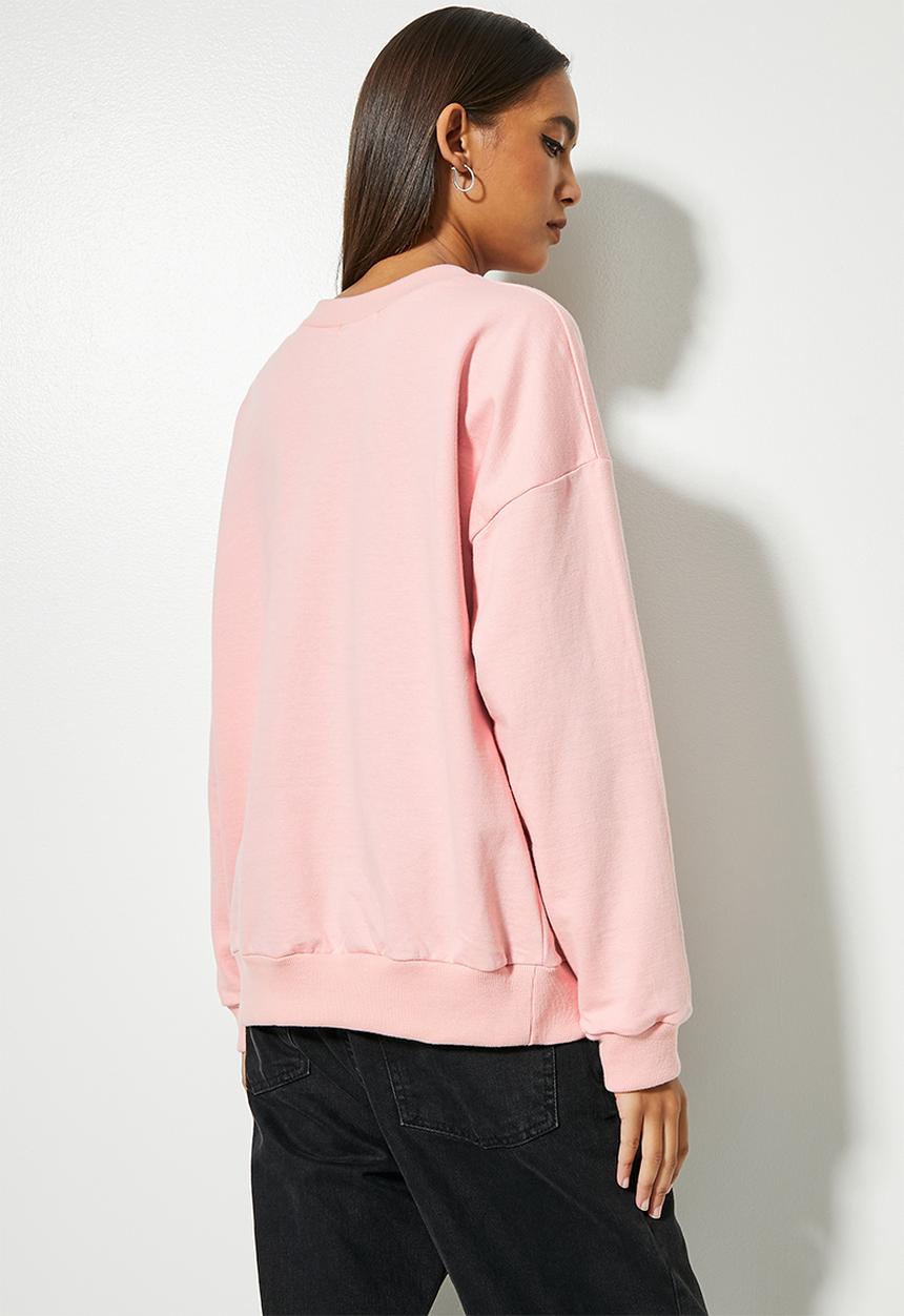 Superbalist - Graphic crew neck sweat - pink marshmallow