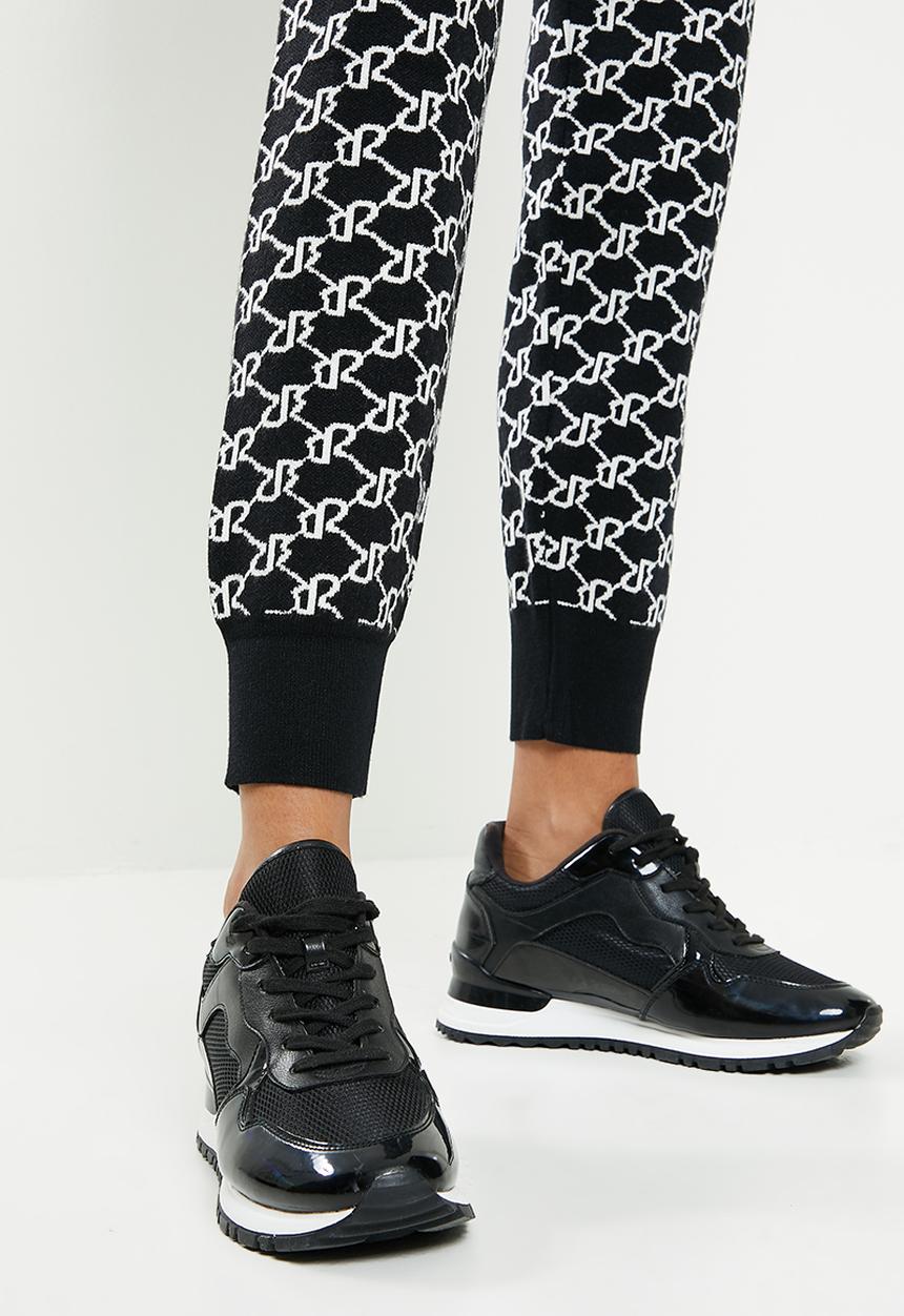 SISSY BOY - All over branded knit track pants - black & off white