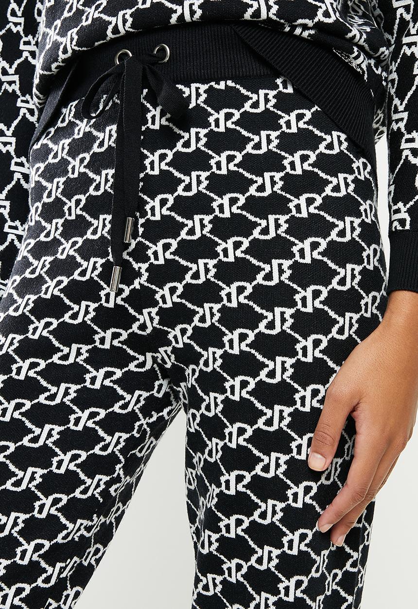 SISSY BOY - All over branded knit track pants - black & off white