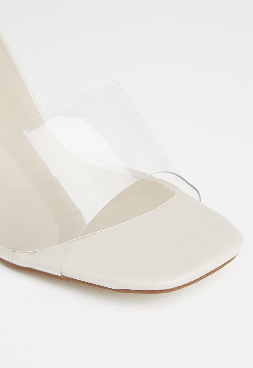 Missguided - Wide fit mid clear block heel - clear & stone