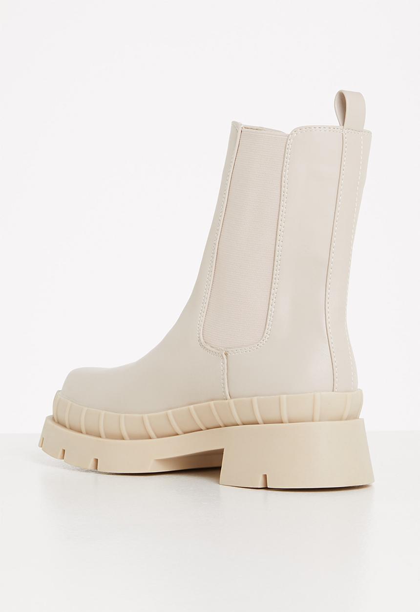Missguided - Ridged welt ankle boot - stone