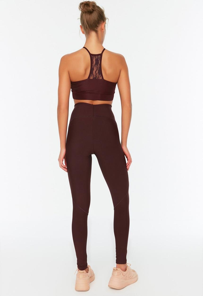 Trendyol - Bedstead stitch detail gatherer sport leggings - plum