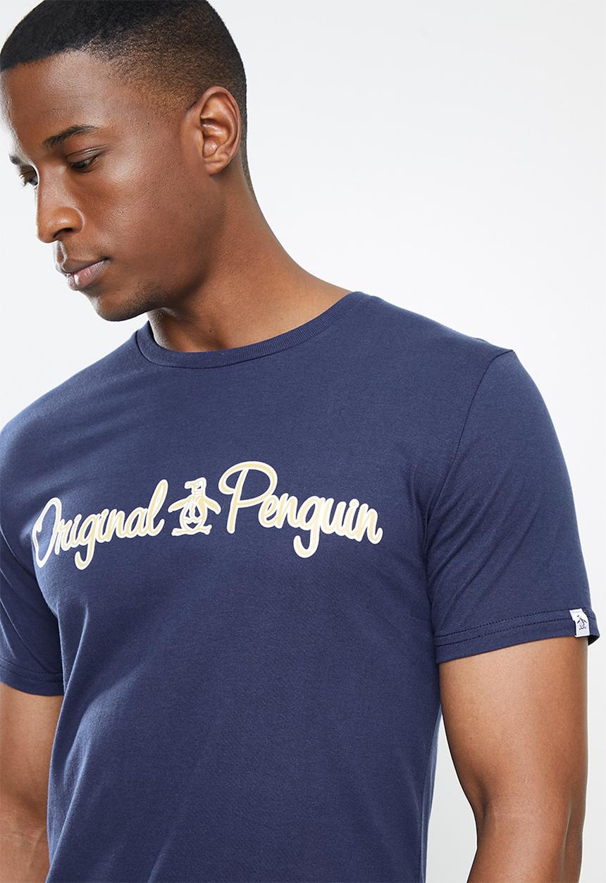 Original Penguin - Strip penguin tee - dark sapphire