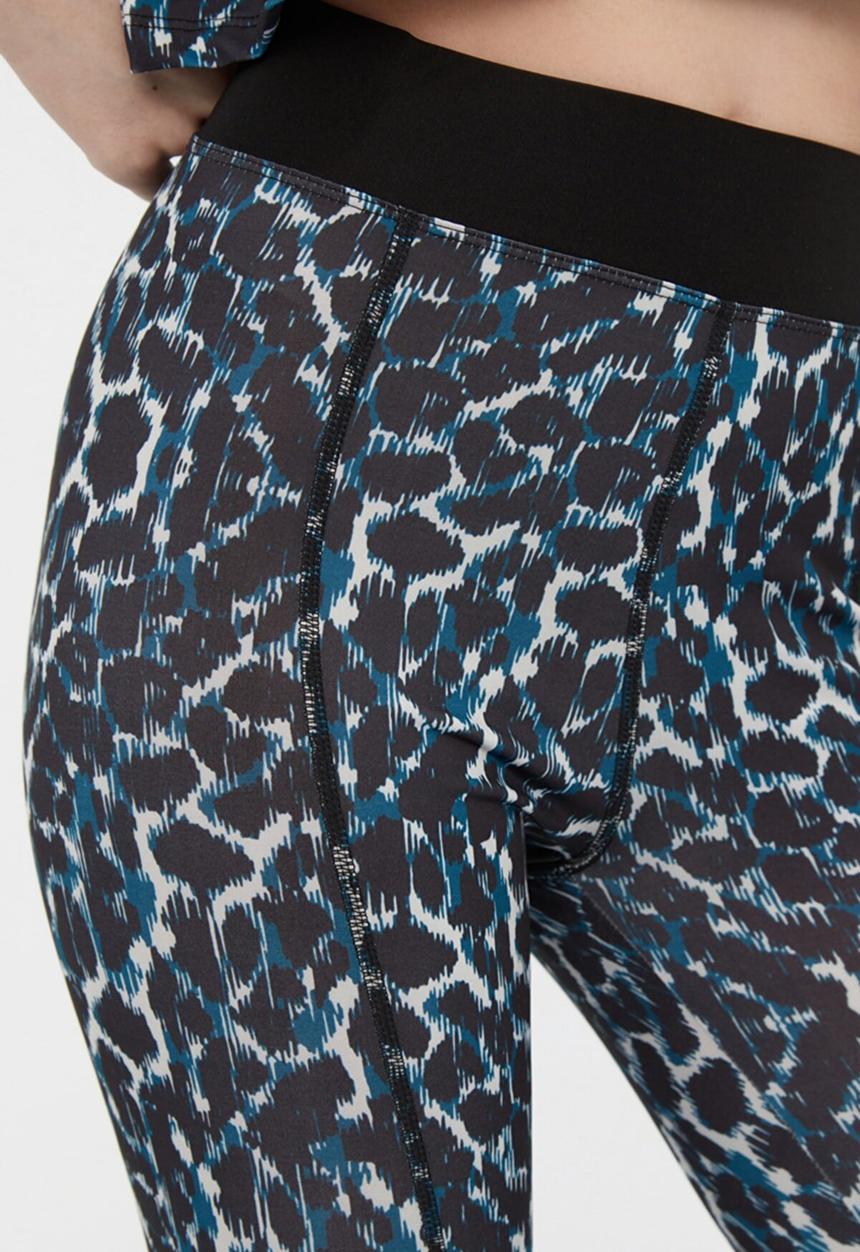 Trendyol - Patterned sports leggings  - blue & black