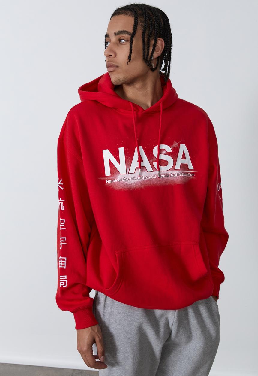 Factorie - Oversized nasa hoodie - red
