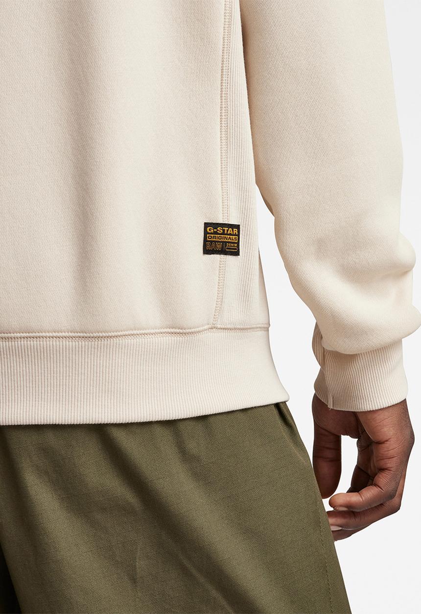 G-STAR - Premium core hooded sw long sleeve - dk talc