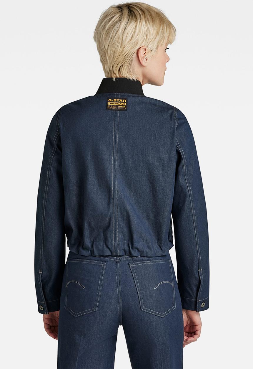 G-STAR - Drawstring bomber jacket - raw denim
