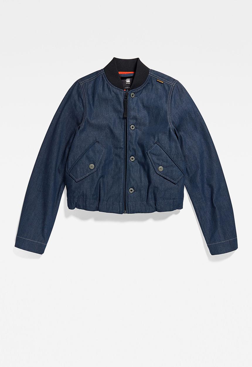 G-STAR - Drawstring bomber jacket - raw denim