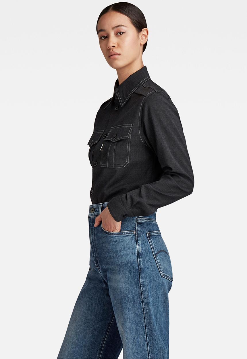 G-STAR - Officer shirt long sleeve - black heather