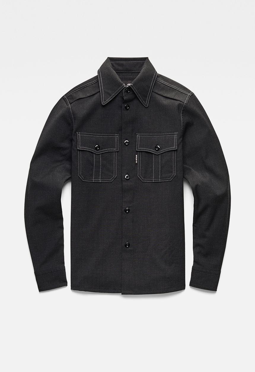 G-STAR - Officer shirt long sleeve - black heather