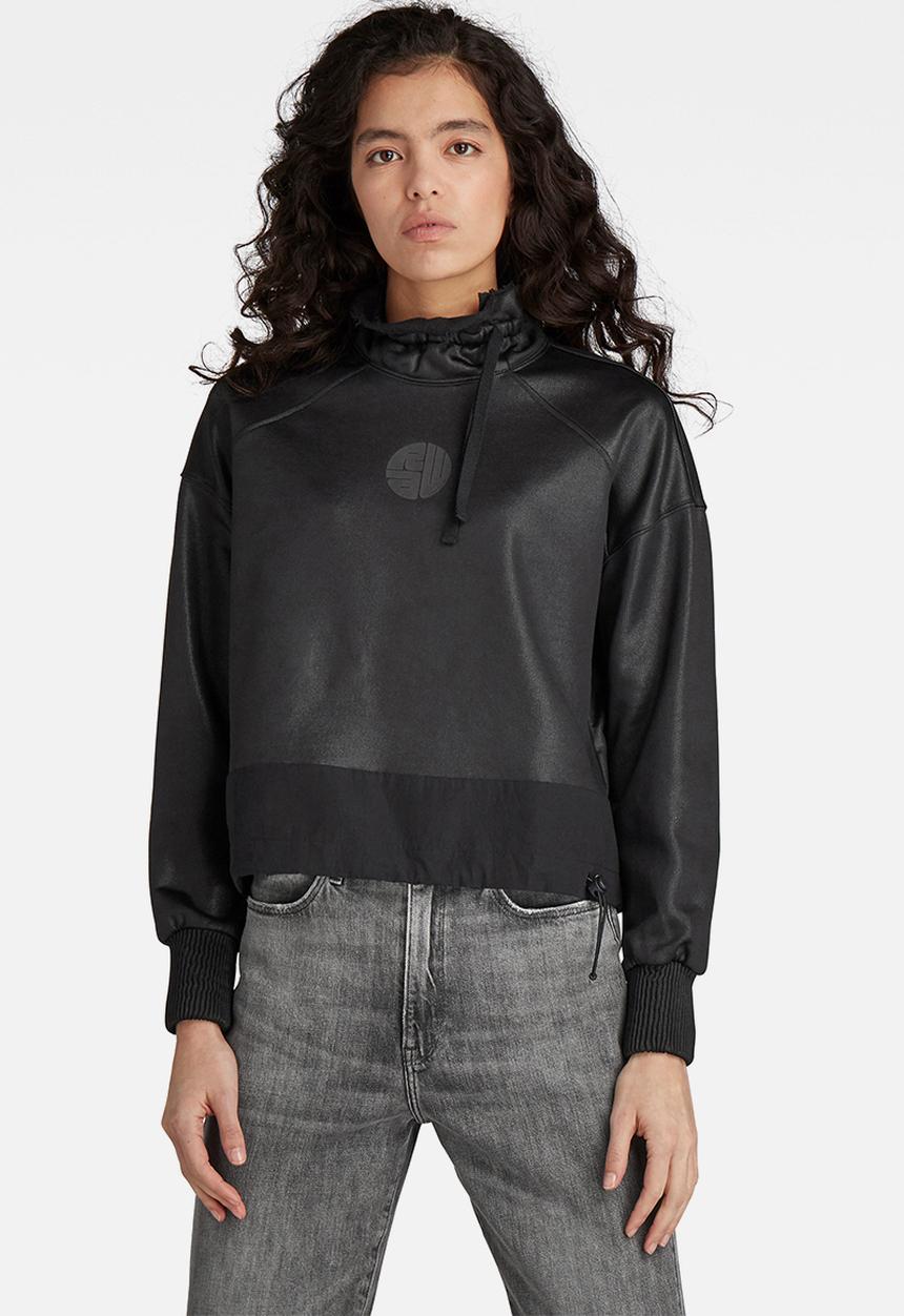 G-STAR - Ruffle neck loose sweat - black