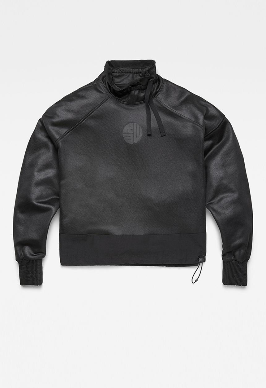 G-STAR - Ruffle neck loose sweat - black