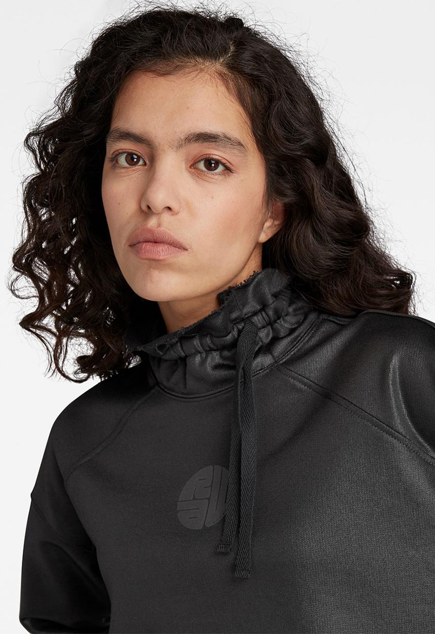 G-STAR - Ruffle neck loose sweat - black