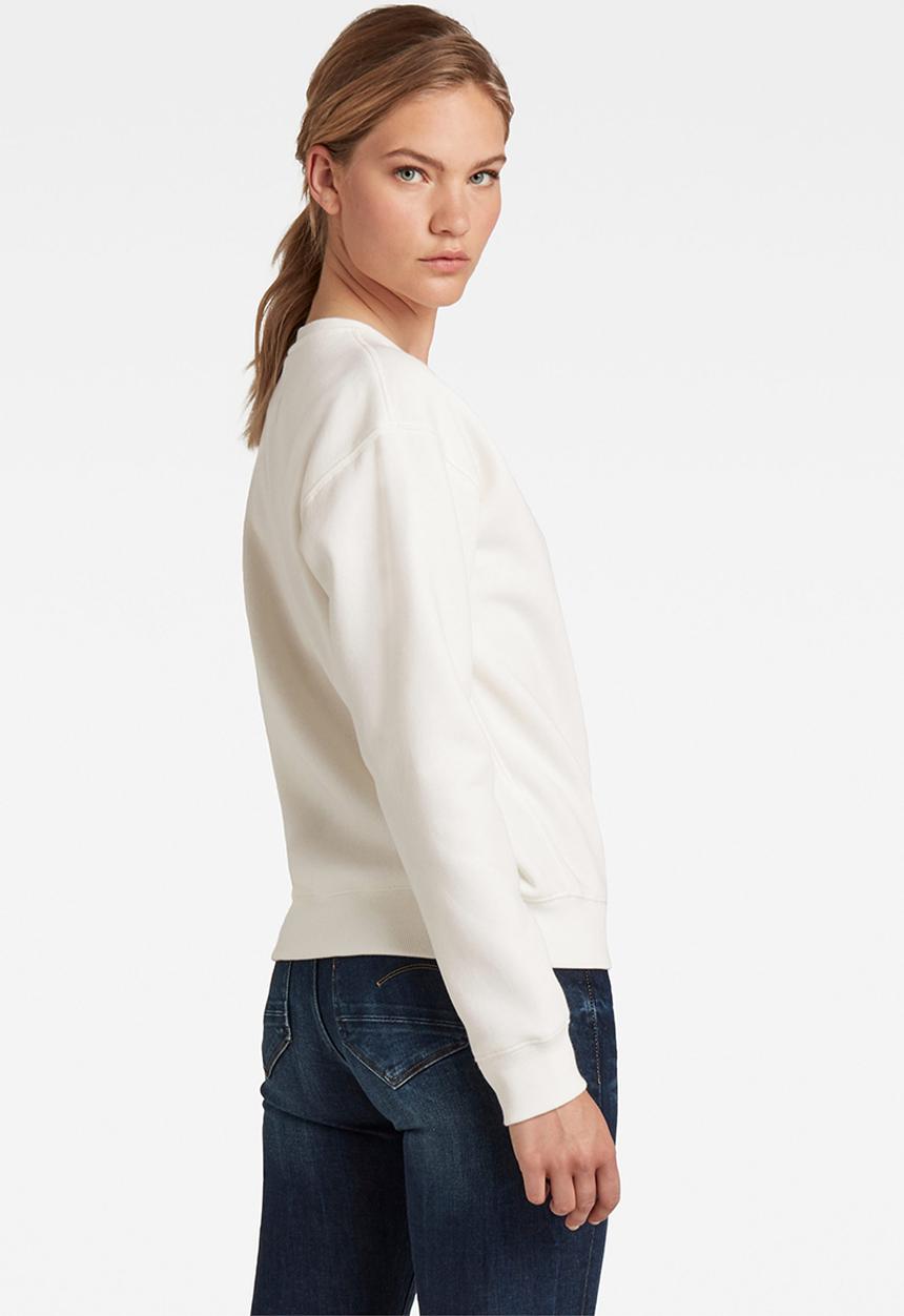 G-STAR - Premium core raw. crew neck - milk