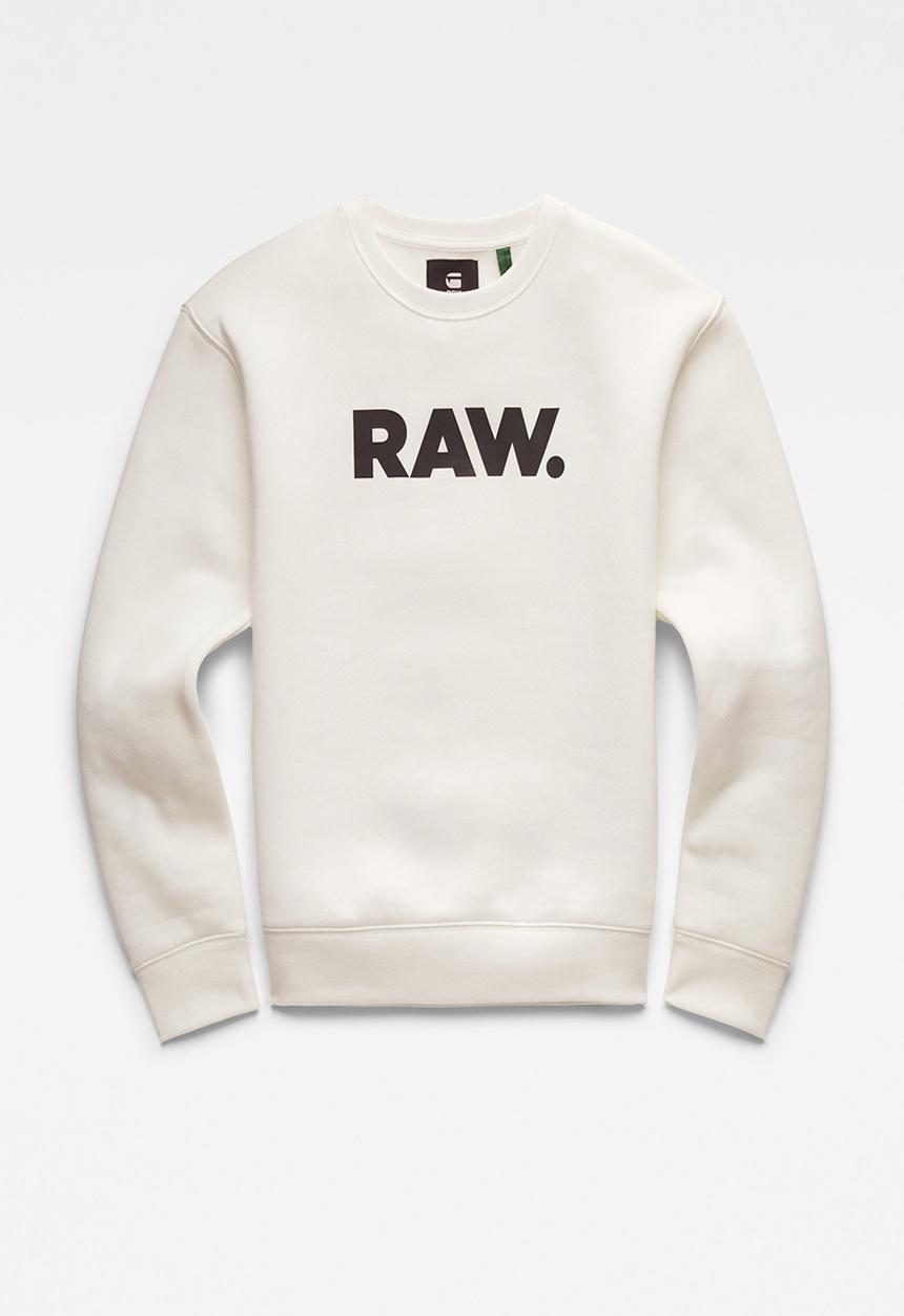 G-STAR - Premium core raw. crew neck - milk