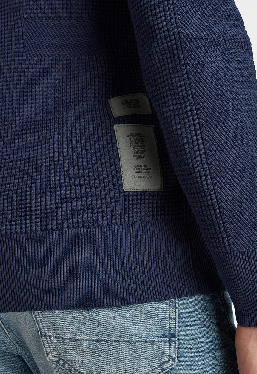 G-STAR - Logo structure r knit - servant blue