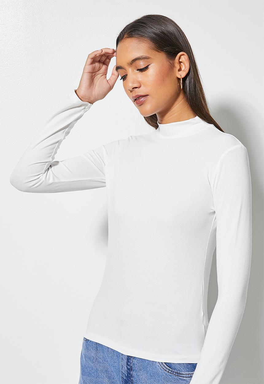 Superbalist - 2-Pack funnel neck tops - truffle brown & milk