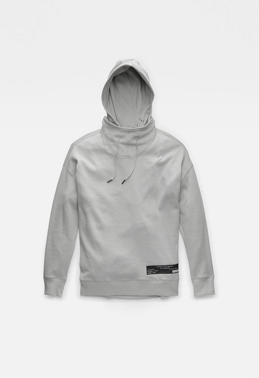 G-STAR - Back snaps hooded sweat - oyster blue