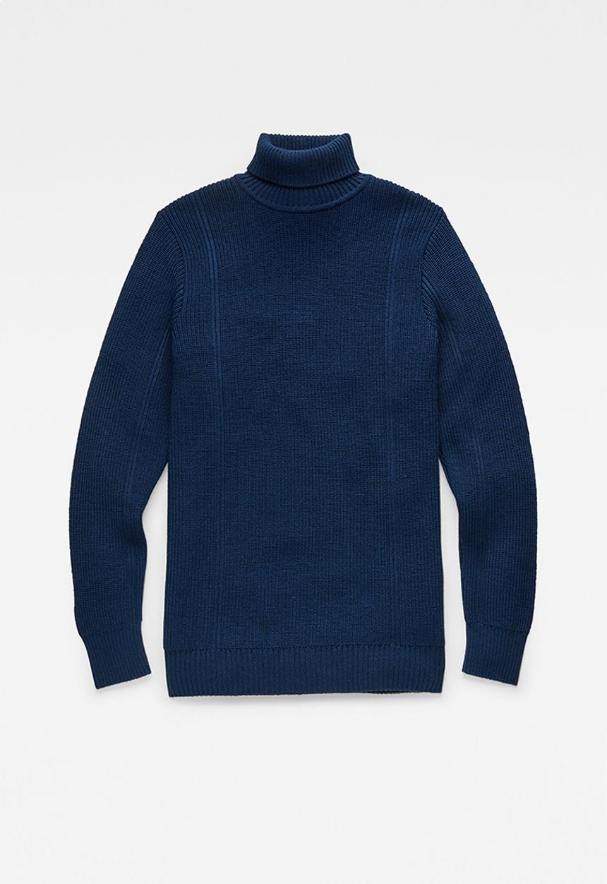 G-STAR - Constructed wool turtle knit - servant blue heather 