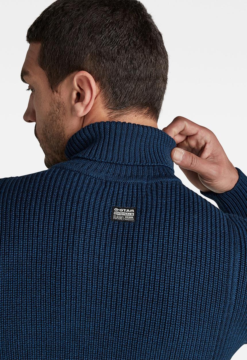 G-STAR - Constructed wool turtle knit - servant blue heather 