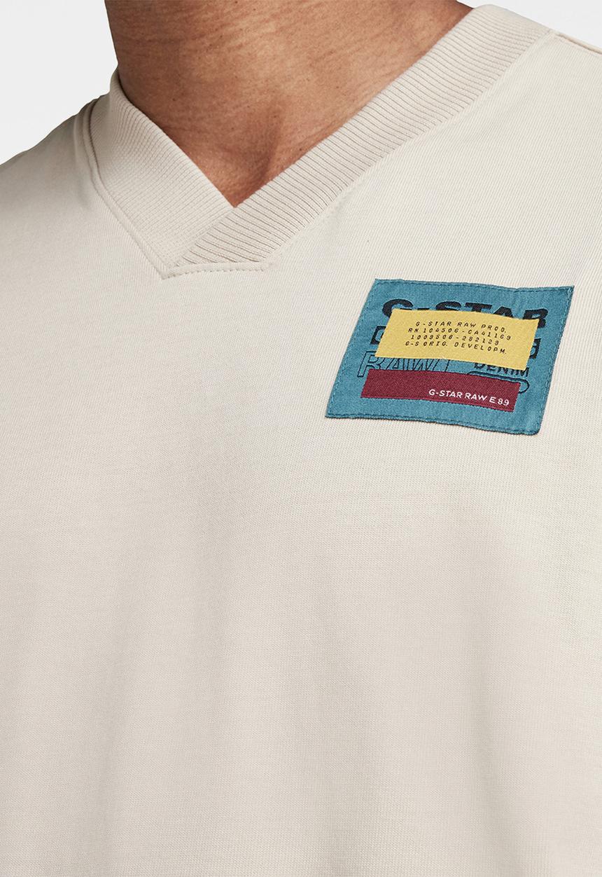 G-STAR - Baseball collar tee - dk brick