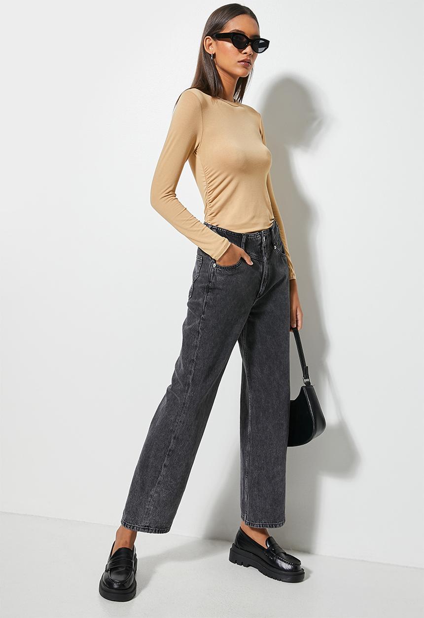 Superbalist - Side ruched top - stone