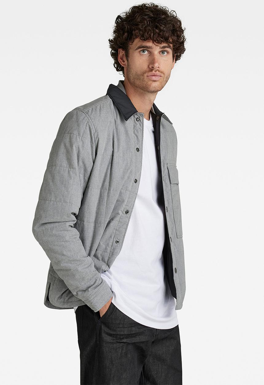 G-STAR - Postino quilted overshirt - correct winter grey htr