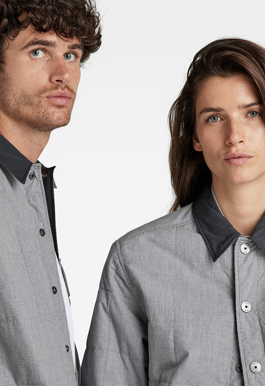 G-STAR - Postino quilted overshirt - correct winter grey htr