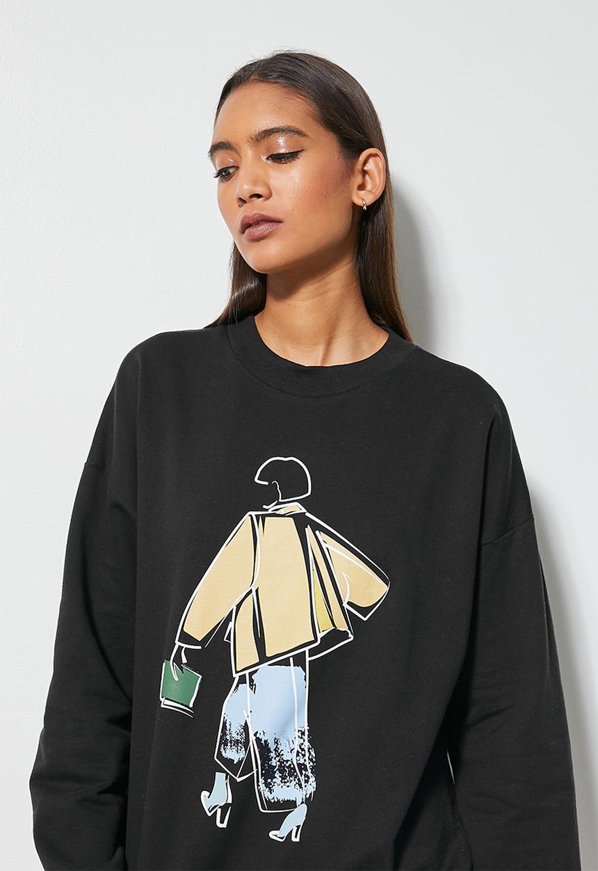 Superbalist - Graphic crew - black
