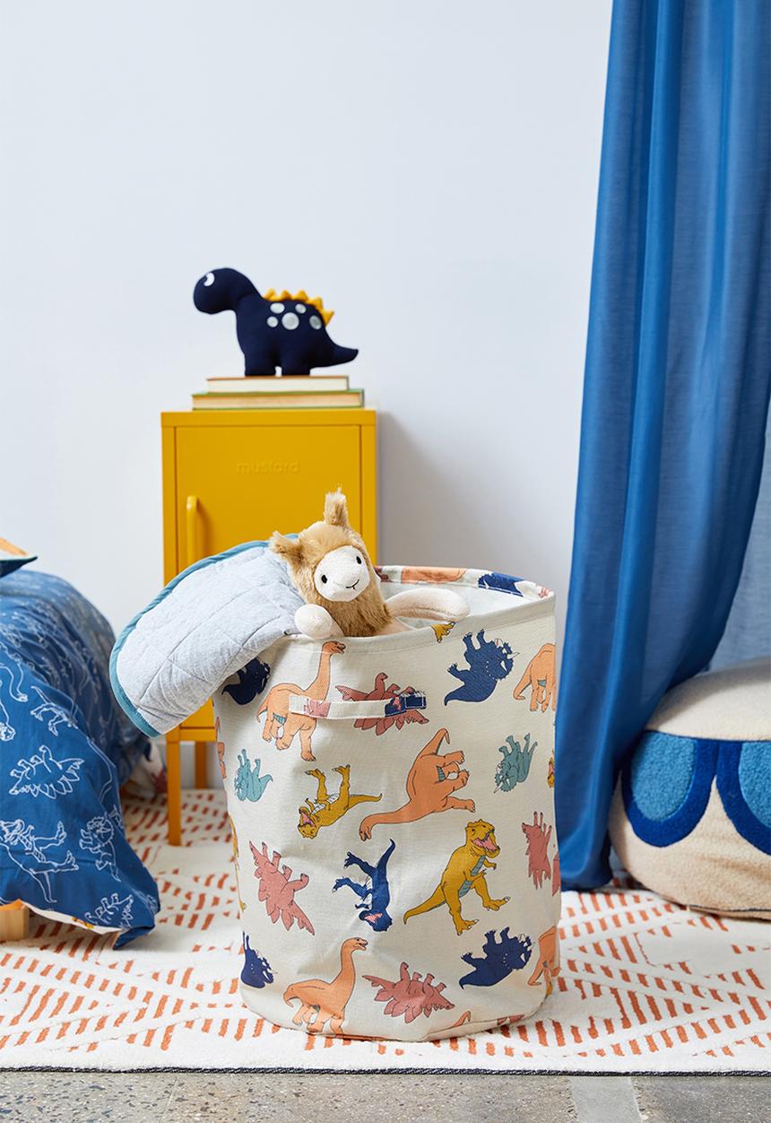 Cotton On - Kids laundry basket - dino petty blue