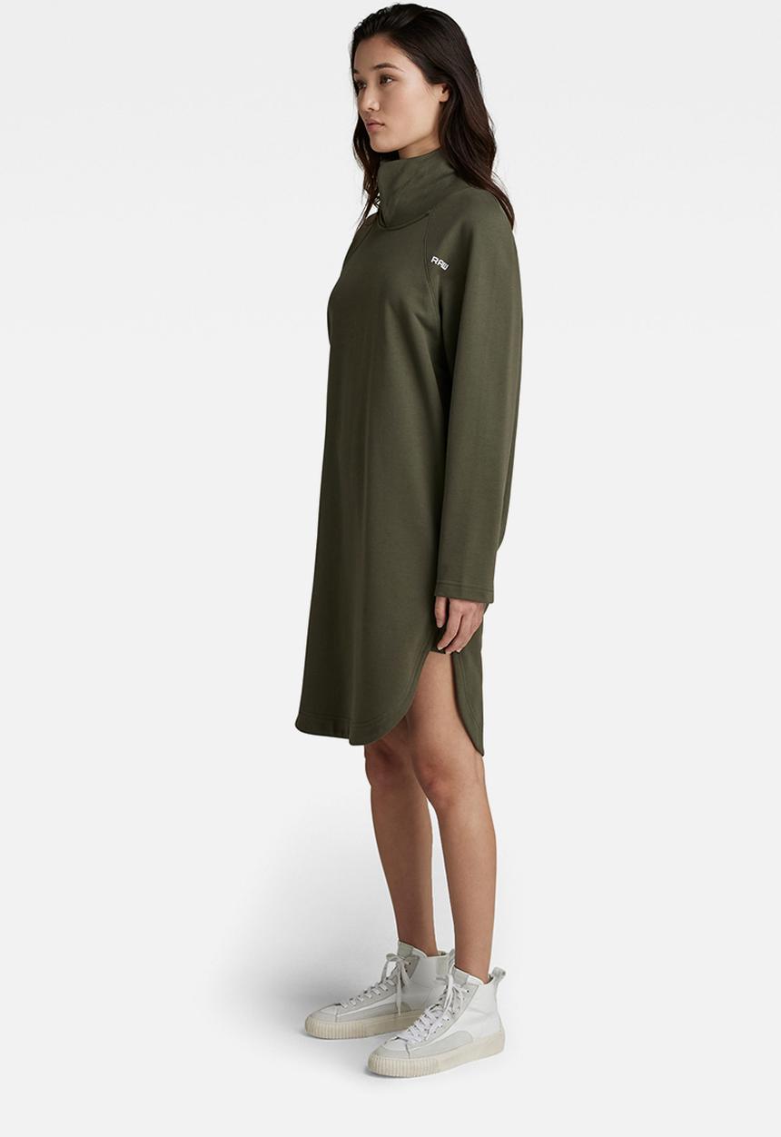 G-STAR - Open collar sweater dress - shadow olive