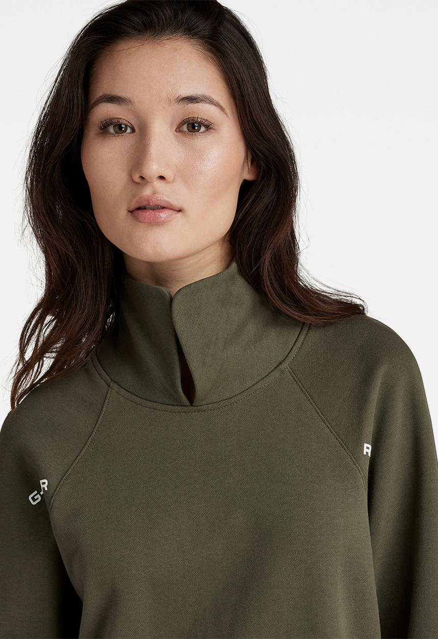 G-STAR - Open collar sweater dress - shadow olive