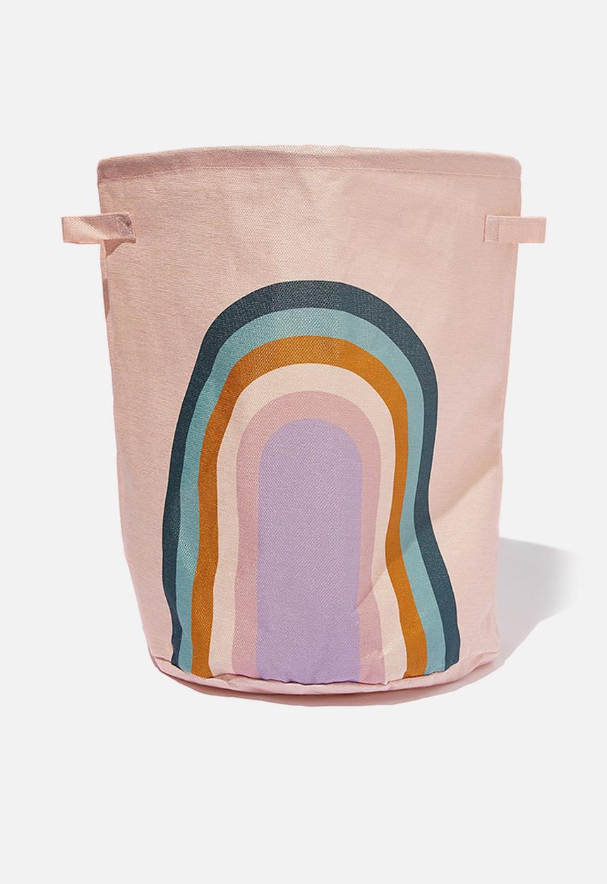 Cotton On - Kids laundry basket - crystal pink rainbow