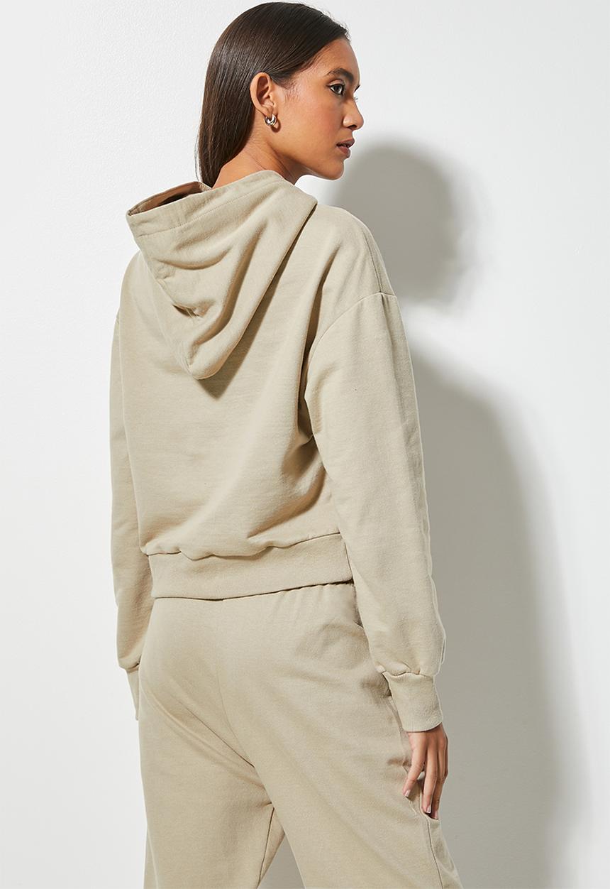 Superbalist - Crop hoodie - cobble stone