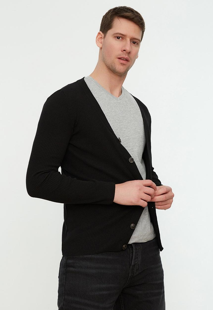 Trendyol - Benny plain cardigan - black
