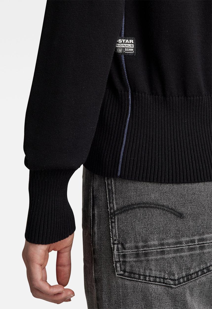 G-STAR - Core r neck knit - black