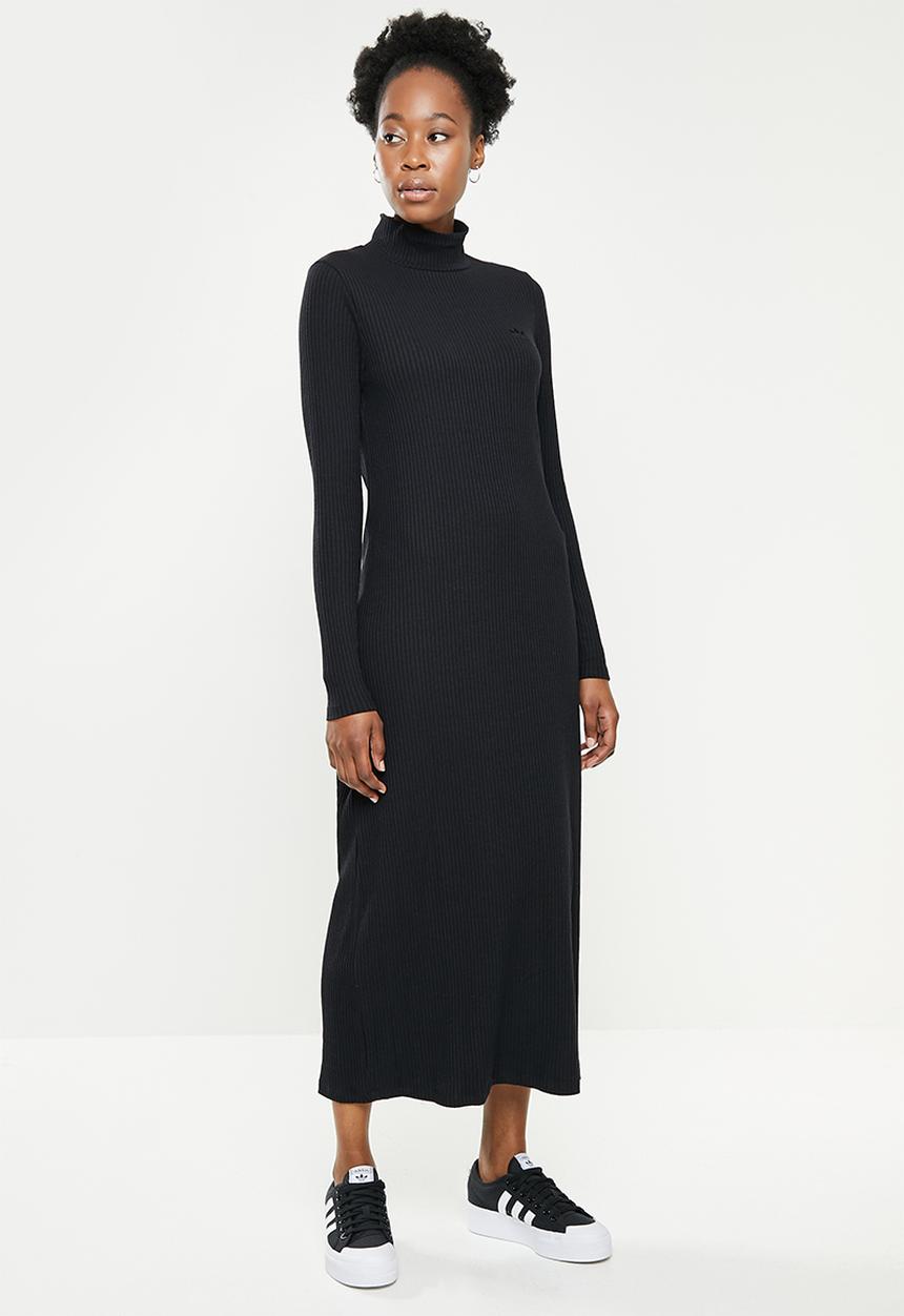 adidas Originals - Cropped rib long sleeve dress - black